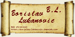 Borislav Lukanović vizit kartica